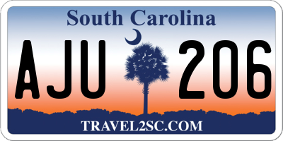 SC license plate AJU206