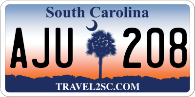 SC license plate AJU208