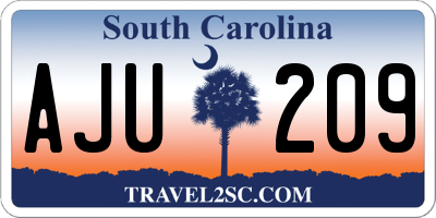 SC license plate AJU209