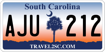 SC license plate AJU212