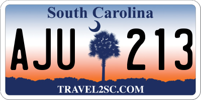 SC license plate AJU213