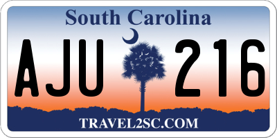 SC license plate AJU216