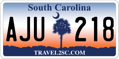 SC license plate AJU218