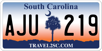 SC license plate AJU219