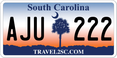 SC license plate AJU222