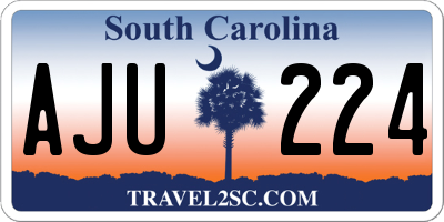 SC license plate AJU224