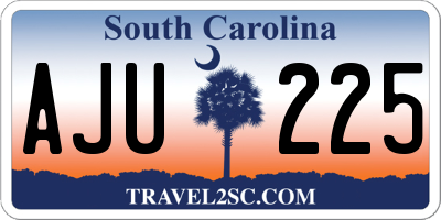 SC license plate AJU225