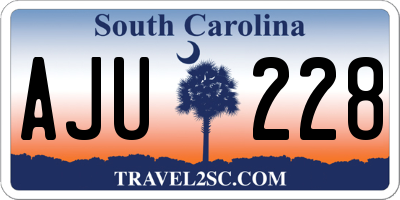 SC license plate AJU228