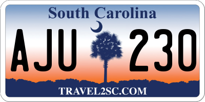 SC license plate AJU230