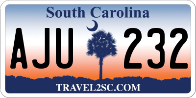 SC license plate AJU232