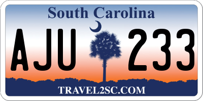 SC license plate AJU233