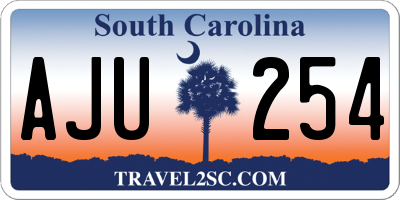 SC license plate AJU254