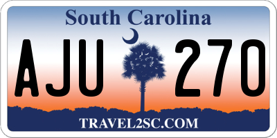 SC license plate AJU270