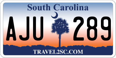 SC license plate AJU289