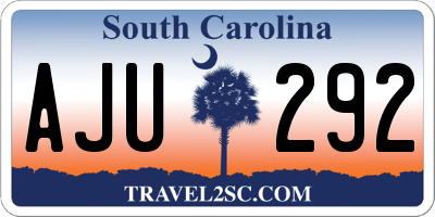 SC license plate AJU292