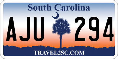 SC license plate AJU294