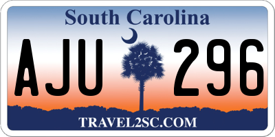 SC license plate AJU296