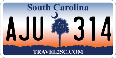 SC license plate AJU314
