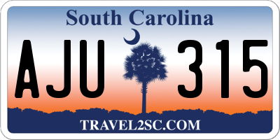 SC license plate AJU315