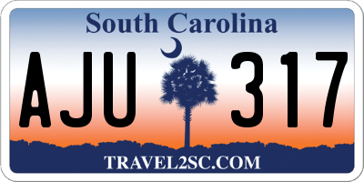 SC license plate AJU317