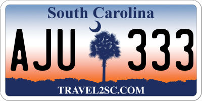 SC license plate AJU333