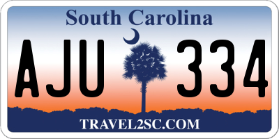 SC license plate AJU334