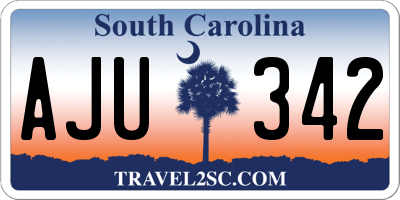 SC license plate AJU342
