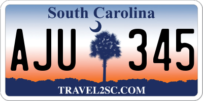 SC license plate AJU345