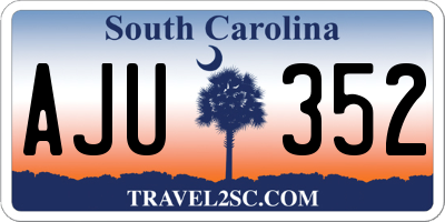 SC license plate AJU352