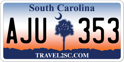 SC license plate AJU353