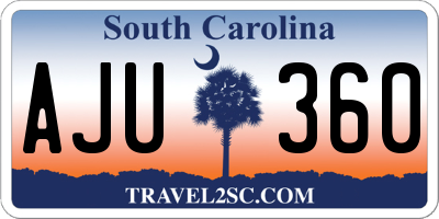 SC license plate AJU360
