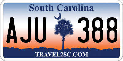 SC license plate AJU388