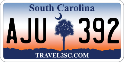 SC license plate AJU392