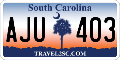 SC license plate AJU403