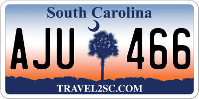 SC license plate AJU466