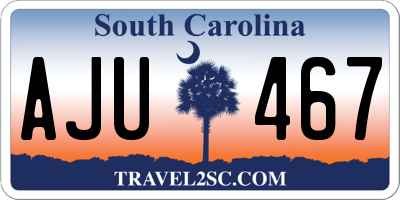 SC license plate AJU467