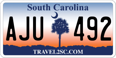 SC license plate AJU492