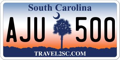 SC license plate AJU500