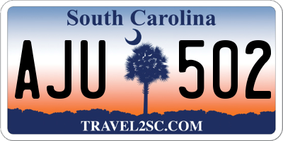 SC license plate AJU502