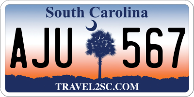 SC license plate AJU567