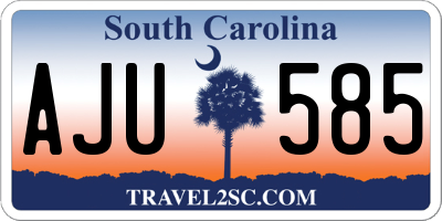SC license plate AJU585