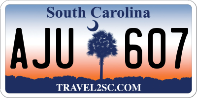 SC license plate AJU607