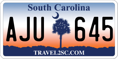 SC license plate AJU645