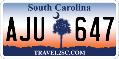 SC license plate AJU647