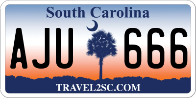 SC license plate AJU666