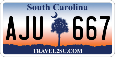 SC license plate AJU667