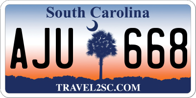 SC license plate AJU668