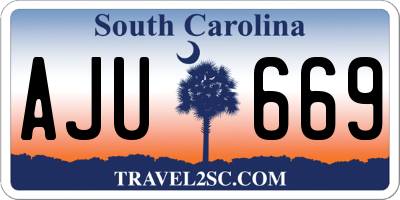 SC license plate AJU669