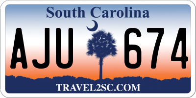 SC license plate AJU674