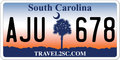 SC license plate AJU678